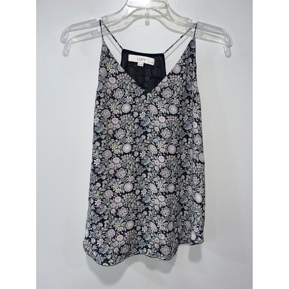 Loft Women's V-Neck Camisole, XS Petite, Floral Print